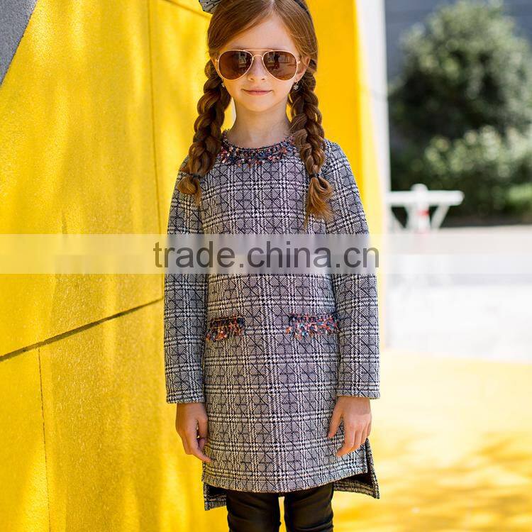 COOL KID ZONE winter kids girls jacquard dresses casual Pullovers dress long sleeve long winter girl dress