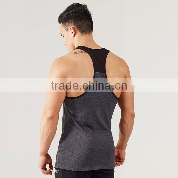 Men Summer Gym Fitness Tank 95% cotton and 5% elastane Bodybuilding Singlet Custom Stringer