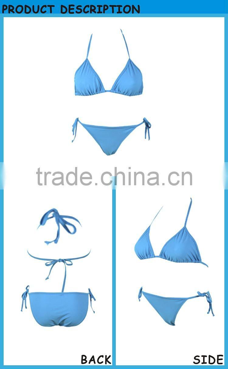 Sexy Women Plain Beach Bikini Swimsuit Wholesale Custom Logo Bikini