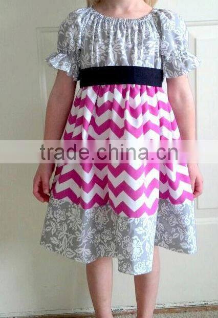kids modeling clothes Stripes and short-sleeve roll-cuff dress-Children's Casual Daily Wear Boutique Summer Stripe Girls Dresses