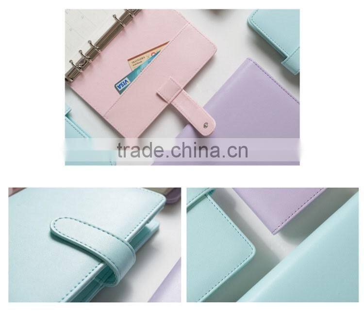 A6 leather loose leaf palnner customizable japanese daily diary planner 6 holes binder notebook with elastic band