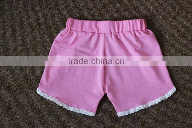 Girls summer new design lace ruffle shorts kids unicorn shorts China import clothes wholesale