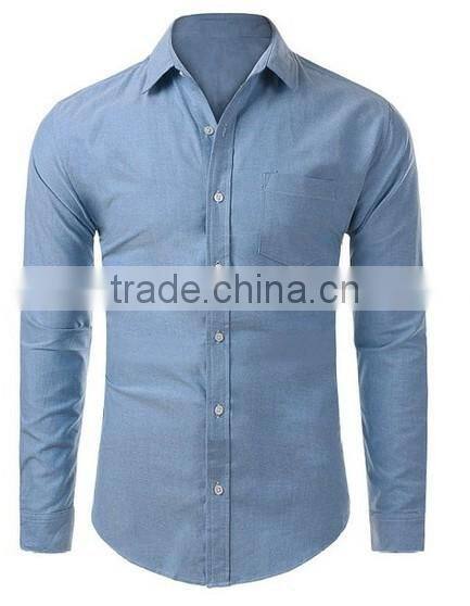 Single pocket Mens dress shirt casual shirt Latest design man shirt