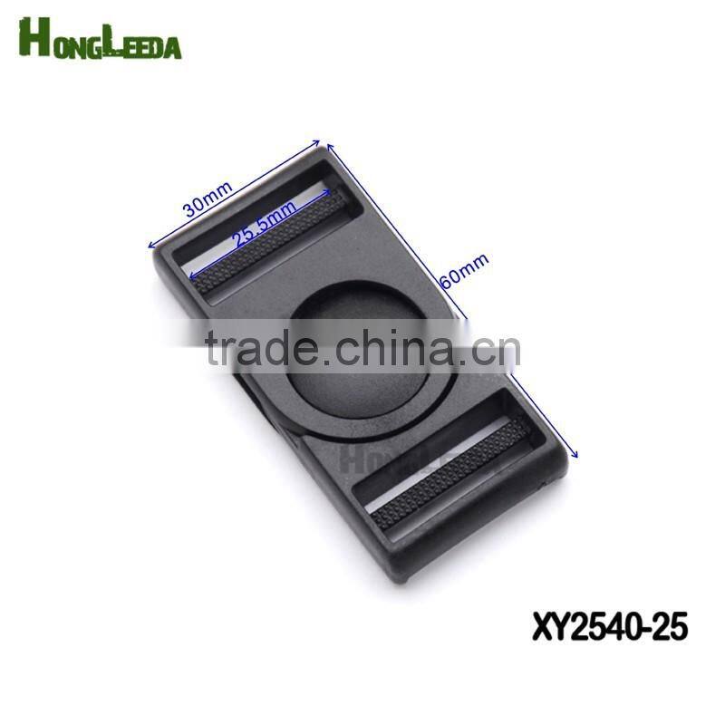 XY2540-25mm 1inch black POM plastic buckle pressing-shaking buckle for webbing straps