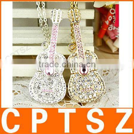 Violin Shape Diamond Jewelry USB 2.0 Flash Memory Stick Pen Drive, Gift