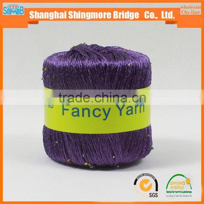 Polyester yarn supplier hot cheap wholesale OEKO-Tex Standard quality 100 polyester beads yarn for knitting