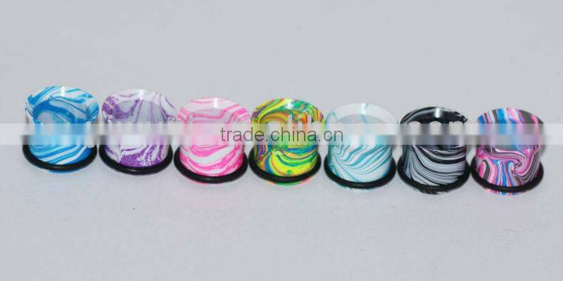 Neon Color Paint Body Jewelry Ear Gauges Flesh Tunnel