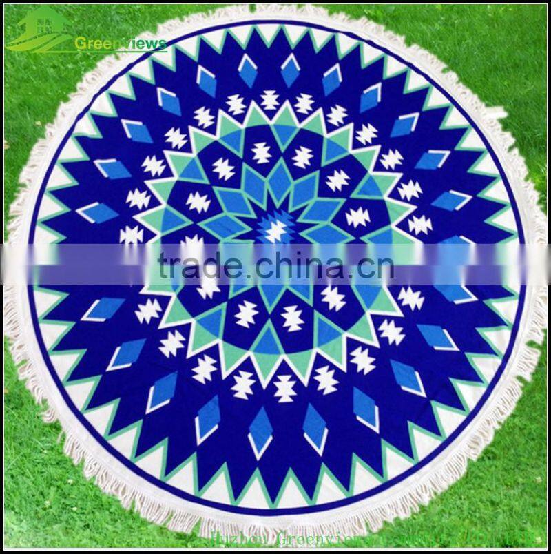 china customized printed round beach towels with tassels round beach towels mandalaround towel warmer