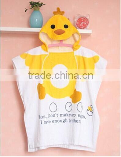 100% cotton animal hooded towel poncho