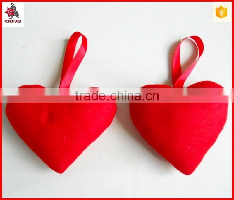 Promotional plush red heart keychain
