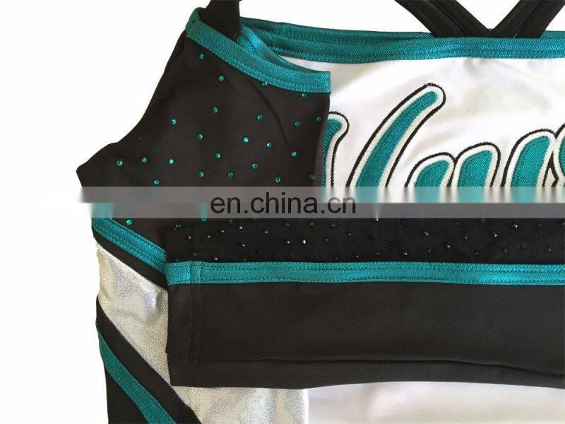 Good elasticity sublimation girls sexy long sleeve cheerleading uniforms