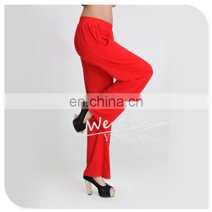 Bamboo Fiber Full Length Casual Pants Solid Colors Yoga Lounge Wear