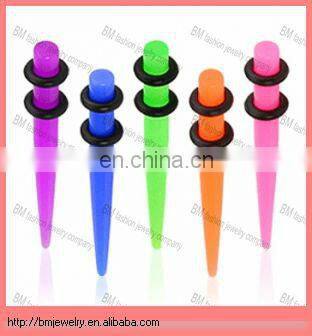 New body piercing jewelry Titanium anodized rainbow ear taper jewelry