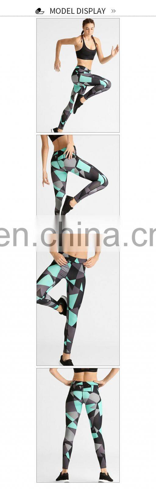 OEM Female Cheap Slim Tights Pants High Waist Gym Clothing Fitness Yoga Sports Compression Leggings Fitness Custom Print Design