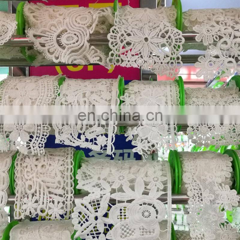 new arrival white 3d flower lace trim for dress and decoration