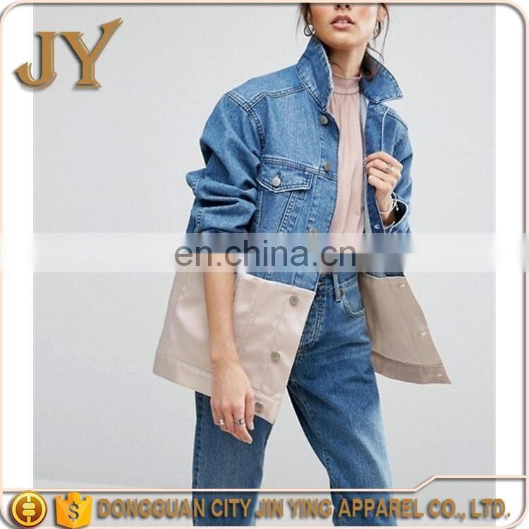 2017 Women Clothes Summer Autumn Non-stretch Denim Jackets Patch Work Apparel OEM Coats