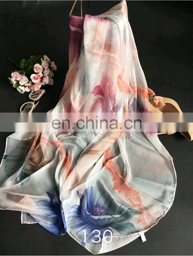high quality feel soft pure silk scarf chinese scarf