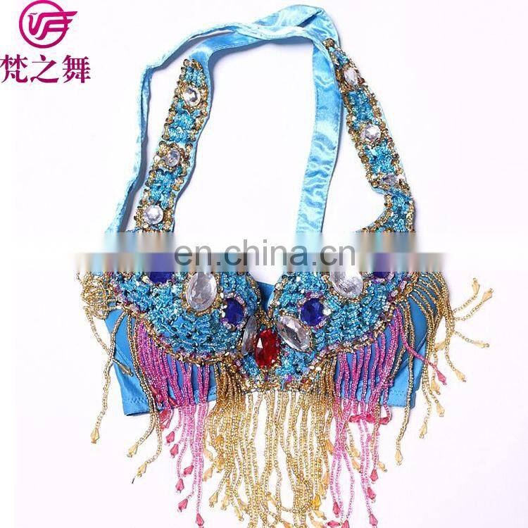 YD-023 Fashion butterfly design beaded and sequins belly dance bra