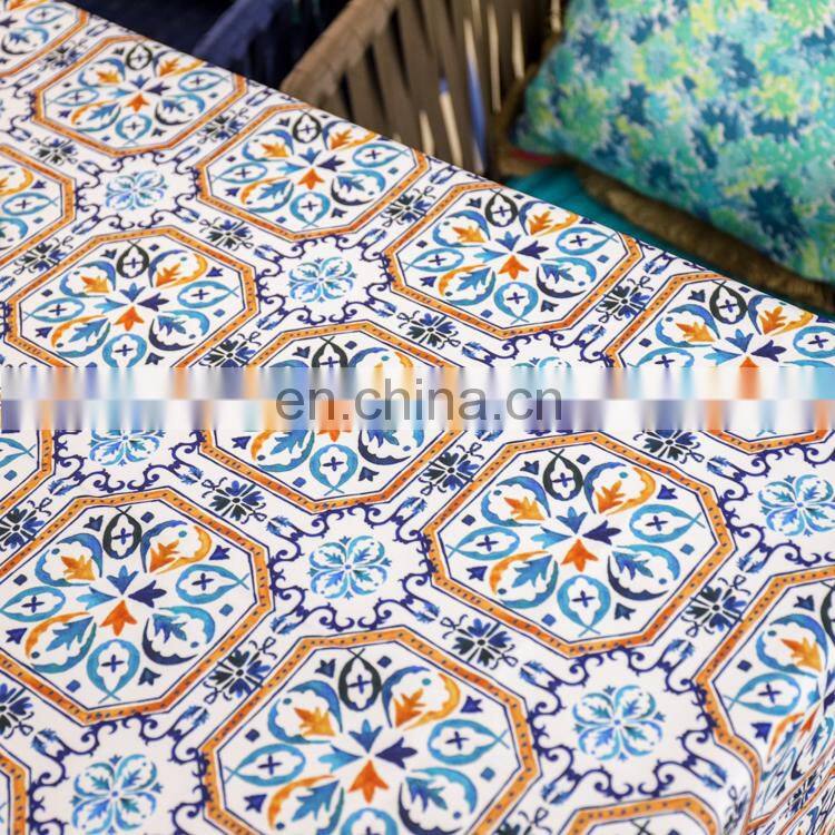 Bohemia Grid Oblong Printed Tablecloth Dining Table cloth for Essential Home