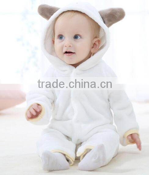 2015 walson winter thick baby anmial romper baby jumpsuit with button