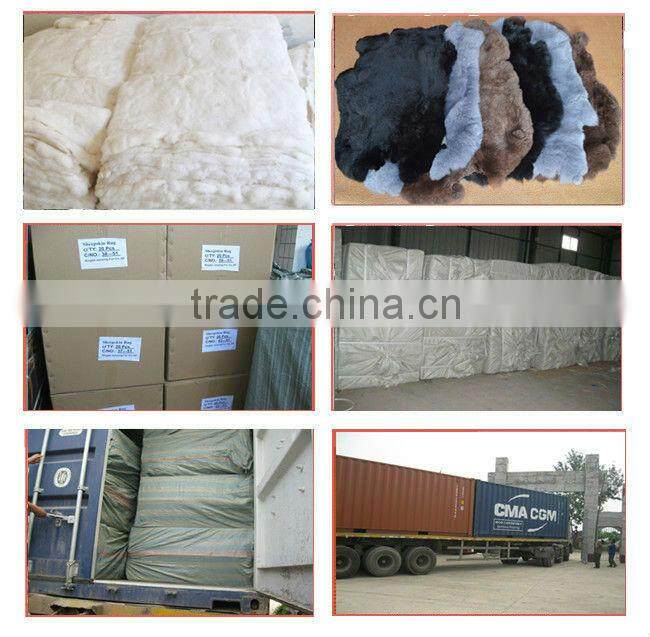 Tanned rabbit fur skins