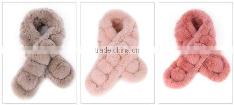 2014 Genuine rex rabbit skin scarf for Women