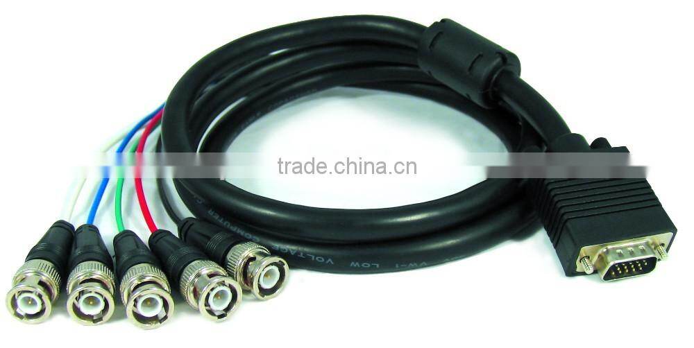 professional vga to 5 bnc splitter cable with competitive price