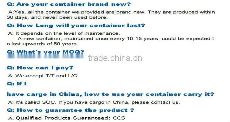 20 Feet & 40 Feet Open Top Container, (With Tarpaulins, Dry Cargo Shipping Container)