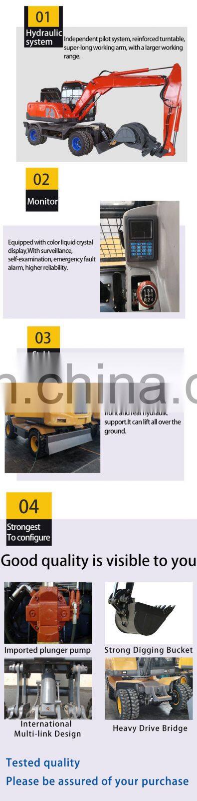 8.5T wheel digger excavator, wheel excavator for sale