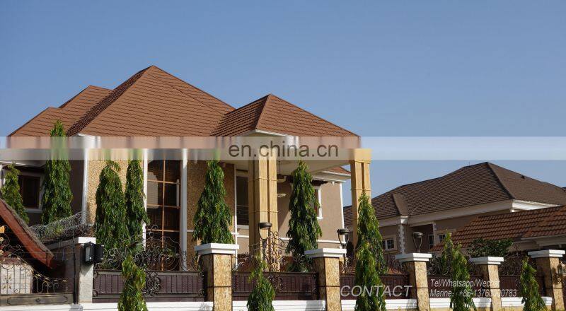 Sand Chip Coated House Roof Stone Tiles Cheap Building Materials