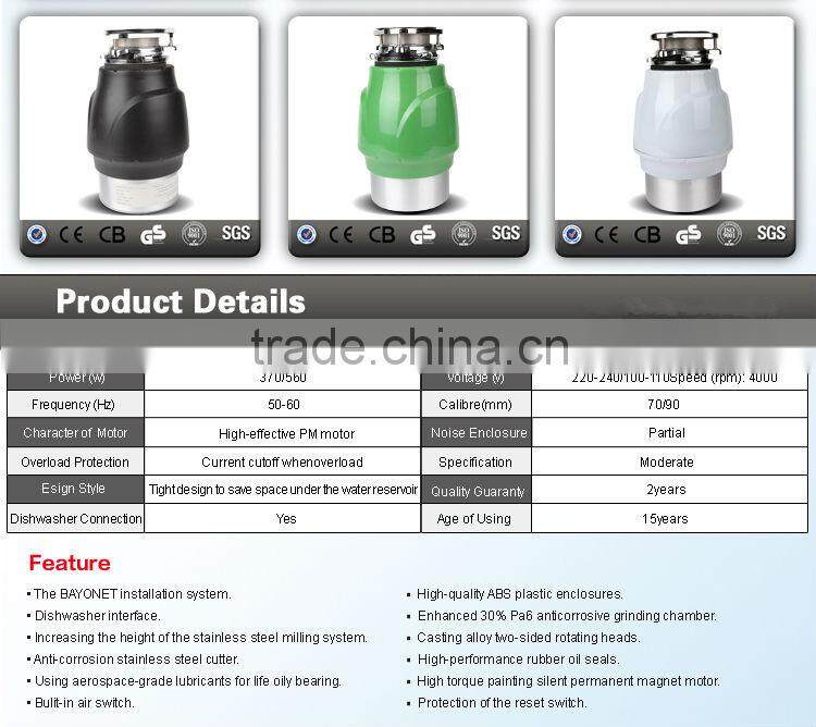 Stainless steel kitchen garbage processor