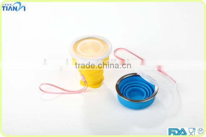 Promotional Travel Food Grade Silicone Foldable Cup