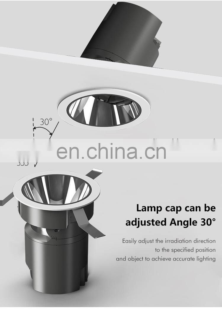 ALLWAY High Quality Indoor Ceiling Lighting 5w 7w 12w 20w Recessed 3 Color Cob Spotlight Led Spot Lamp