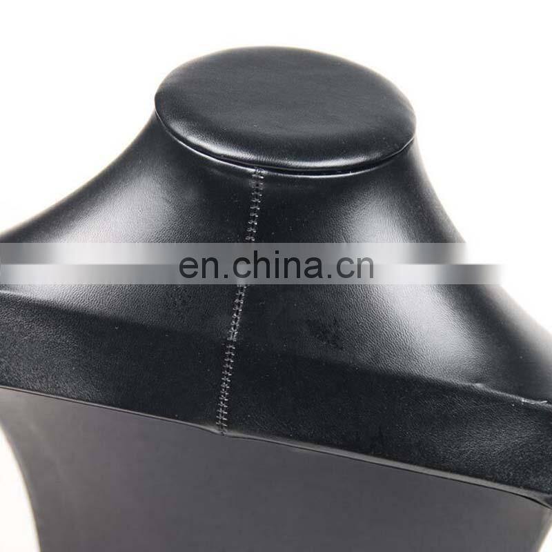 Hot Sale Black Volor Mannequin Shape Pu Leather Jewelry Display Stand Showcase Necklace Pendant Bust Displays Holder For Counter