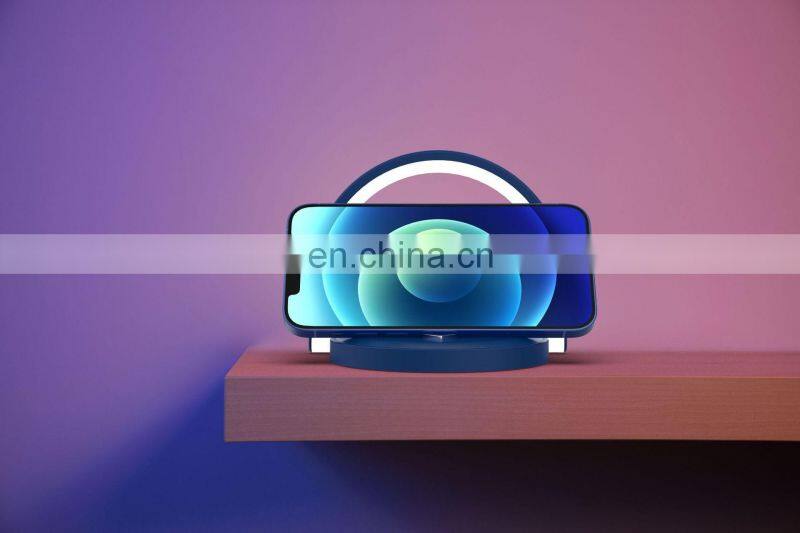 15W Fast Wireless Charger Table Lamp For iPhone X XR XS Mobile Phone Charging Holder Night Light Pad Phone Stand Desk Lamp