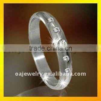 hot selling jewellry titanium rings with cz stone