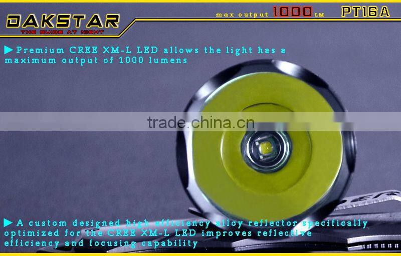 DAKSTAR PT16A CREE XML T6 18650 Aluminum Rechargeable Long Shot Deep Reflector 1000 Lumen Bike Light