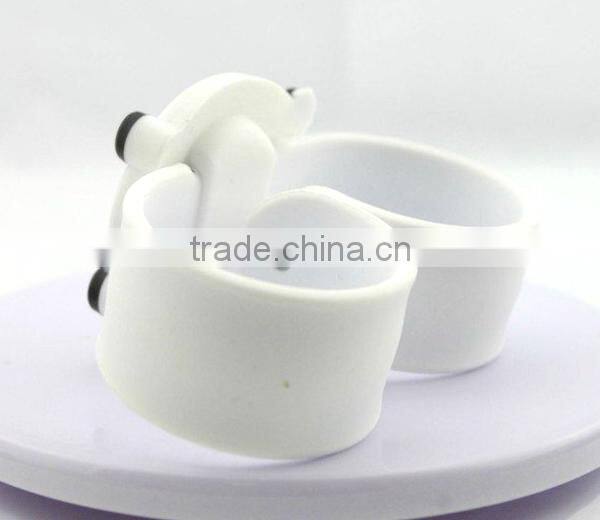 Cute panda slap watch with glass face quartz movt silicone strap for child