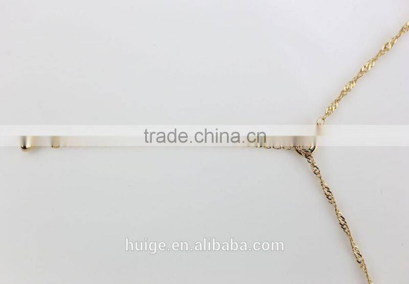 2015 hot sale cross jewelry brass chain gold plated statement pendant necklace