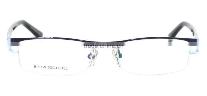Half-rim metal alloy optical eyeglasses frame stands manufacturing china for adult