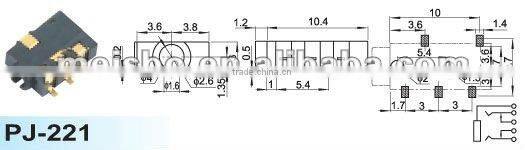 Universal female 2.5mm jack cable for audio
