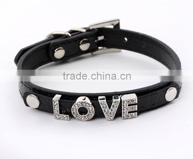 Manufacturer selling pet supplies crocodile grain can diy dog name dog collars