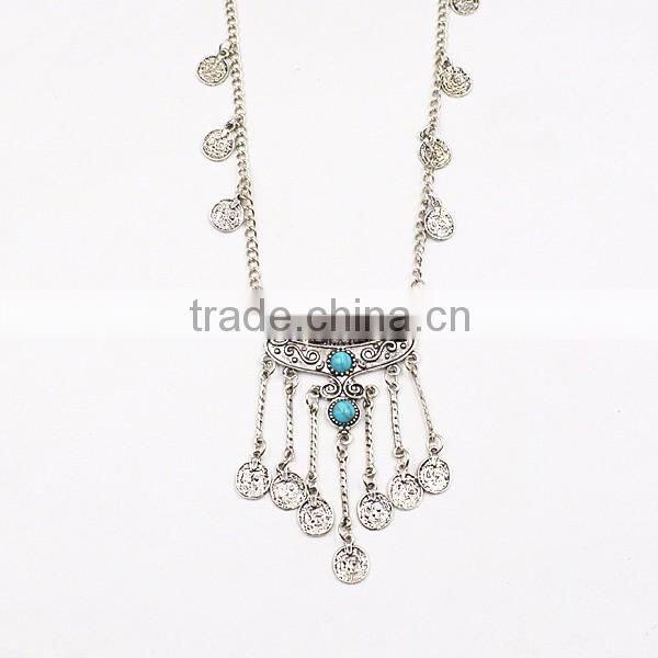 Hippie Boho Coin Jewellery Statement Tassel Long Chain Necklaces for Womens