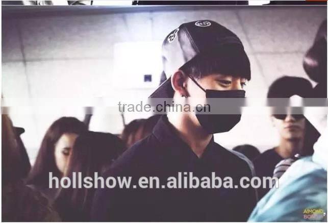 Star Style Cute Hand Embroidery Men Women Hiphop Black Leather Flat Baseball Cap