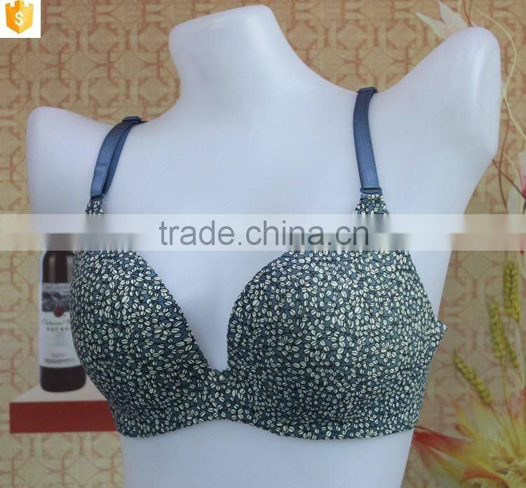 Nice blue young girl bra,flower printed women bra