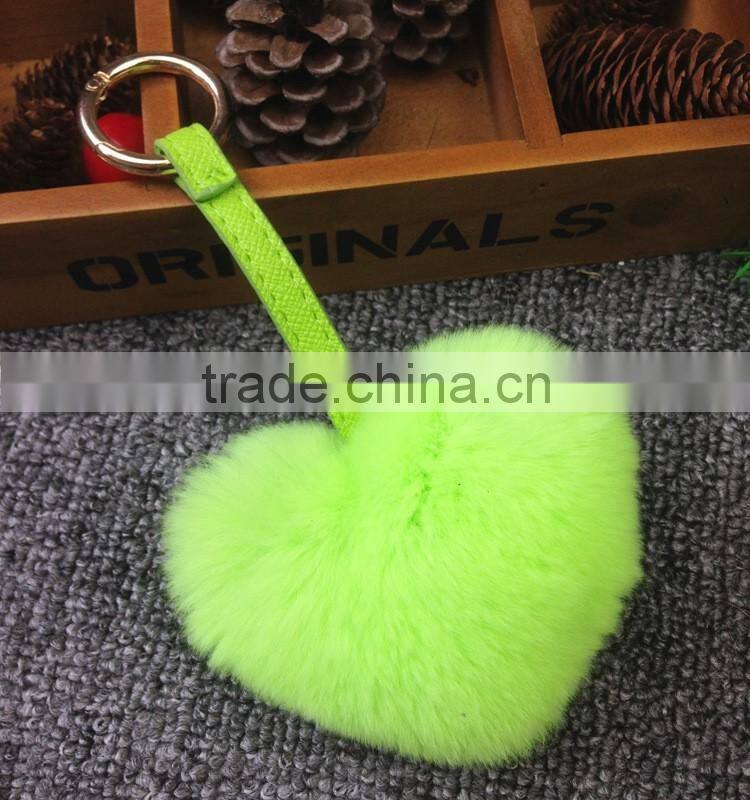 2016 Latest Cute Heart Pendant Fashion Girls Bag Phone Carkey Ornaments Leather Keychain