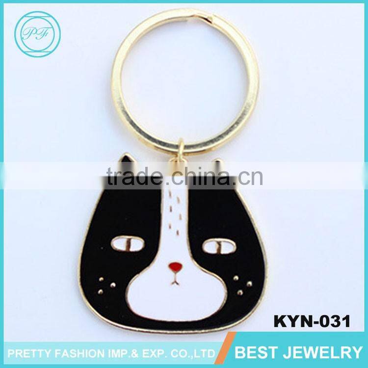 China Wholesale Fashion Lovely Printing Yellow Dog Key Chain Metal Key Ring Manufactures
