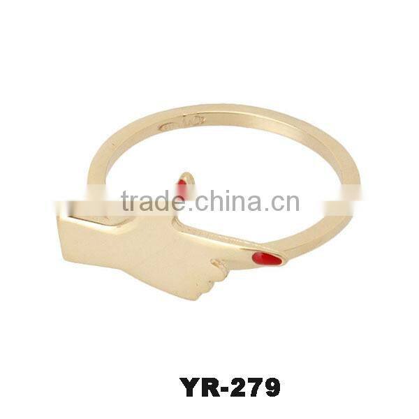 New Product Gold Plated Jewelry Palm Shaped Fashion Ring