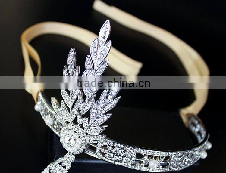 Gatsby Hot Sale Top Quality Bridal Tiara Rhinestone Hair Accessories