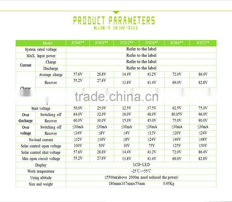 48v 60a pwm solar charge controller for streetlight system JCS Series 2015 good-selling product